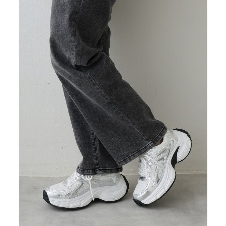 【25年春夏新作】軽量 厚底 ボリューム デザインソール ダッドスニーカー | DEMETER | 詳細画像41 