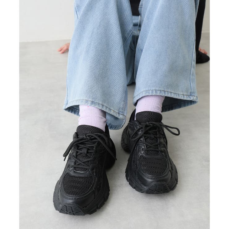 【25年春夏新作】軽量 厚底 ボリューム デザインソール ダッドスニーカー | DEMETER | 詳細画像5 