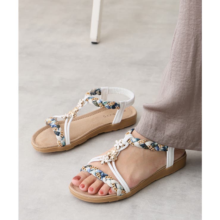 【25年春夏新作】フラワーモチーフ ビジュー リゾートサンダル | DEMETER | 詳細画像15 