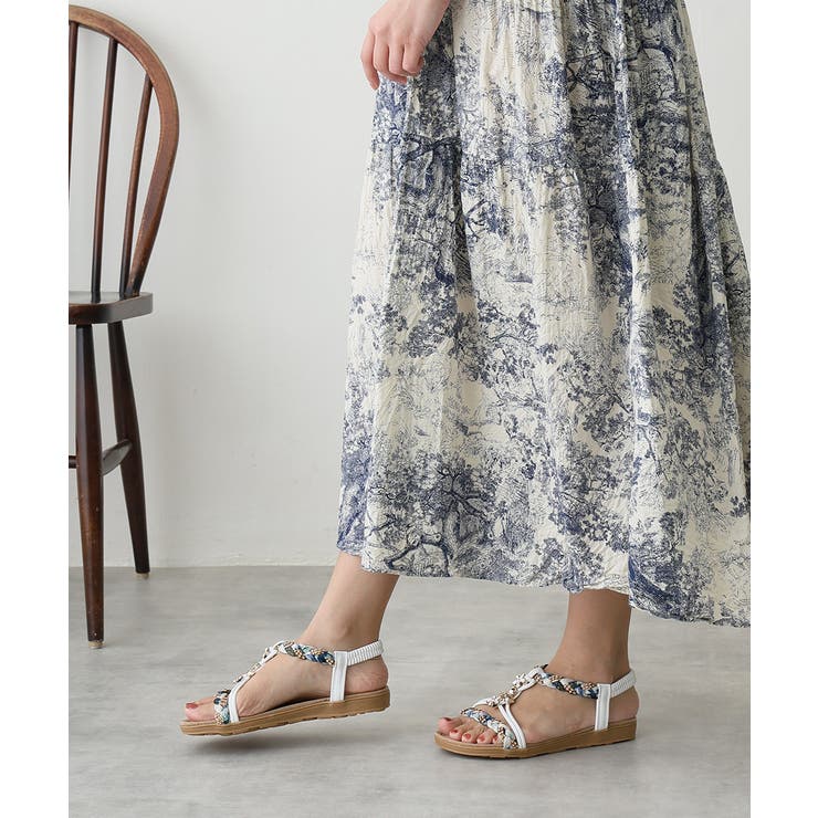 【25年春夏新作】フラワーモチーフ ビジュー リゾートサンダル | DEMETER | 詳細画像24 