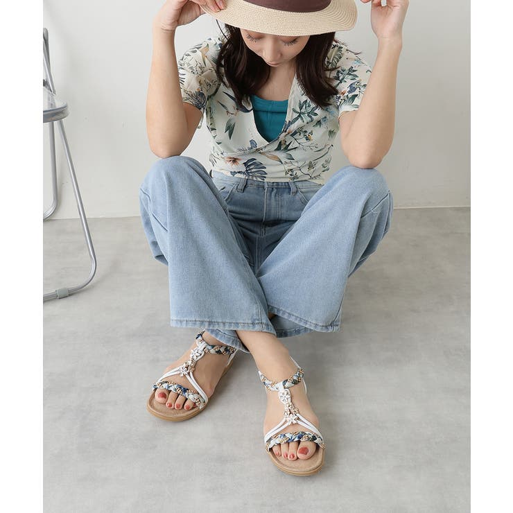 【25年春夏新作】フラワーモチーフ ビジュー リゾートサンダル | DEMETER | 詳細画像29 