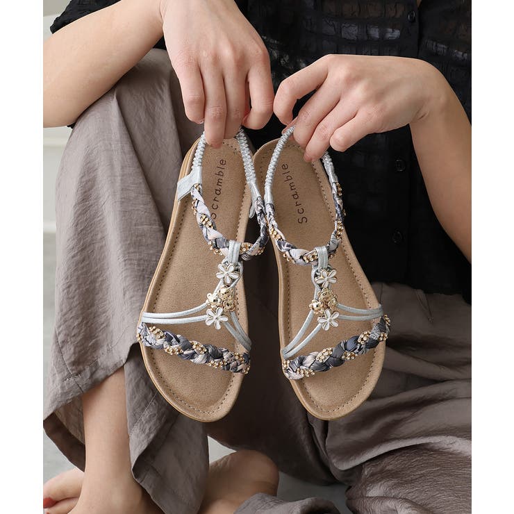 【25年春夏新作】フラワーモチーフ ビジュー リゾートサンダル | DEMETER | 詳細画像34 