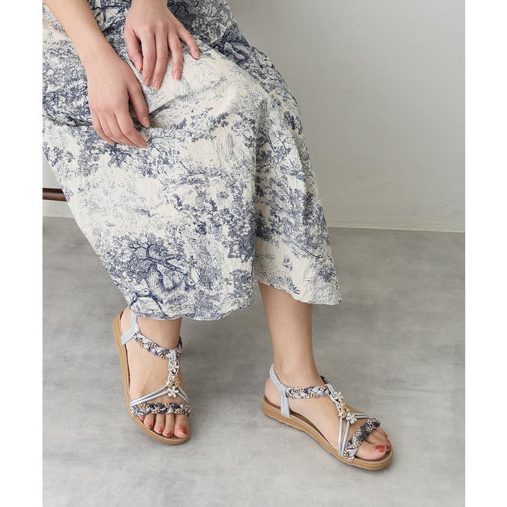 【25年春夏新作】フラワーモチーフ ビジュー リゾートサンダル | DEMETER | 詳細画像42 