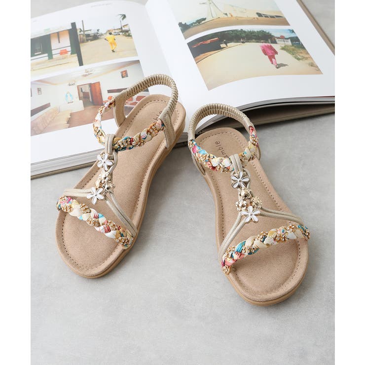 【25年春夏新作】フラワーモチーフ ビジュー リゾートサンダル | DEMETER | 詳細画像48 