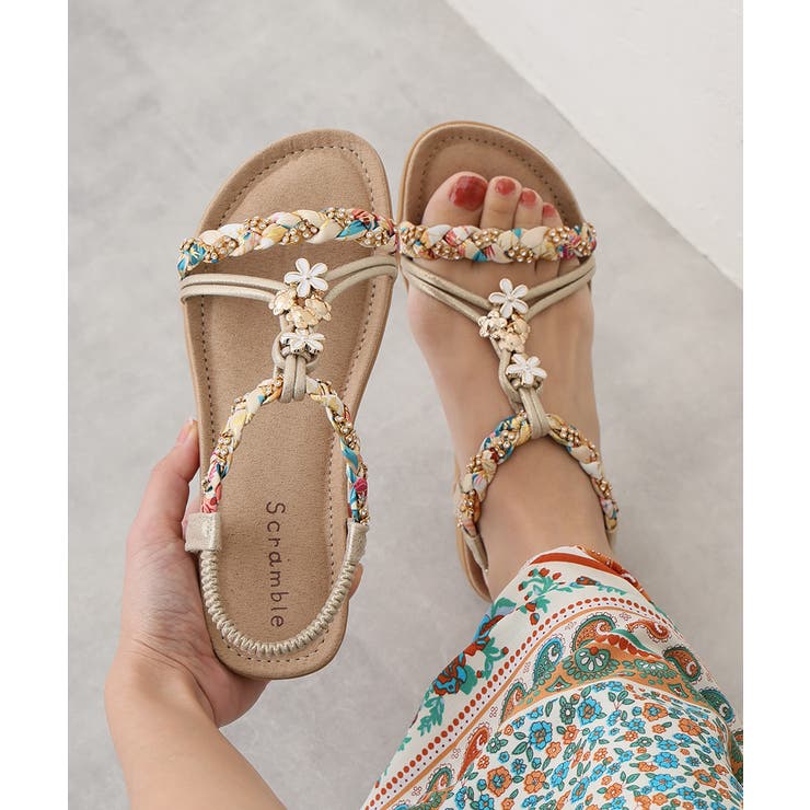 【25年春夏新作】フラワーモチーフ ビジュー リゾートサンダル | DEMETER | 詳細画像50 