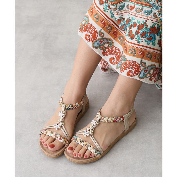 【25年春夏新作】フラワーモチーフ ビジュー リゾートサンダル | DEMETER | 詳細画像51 