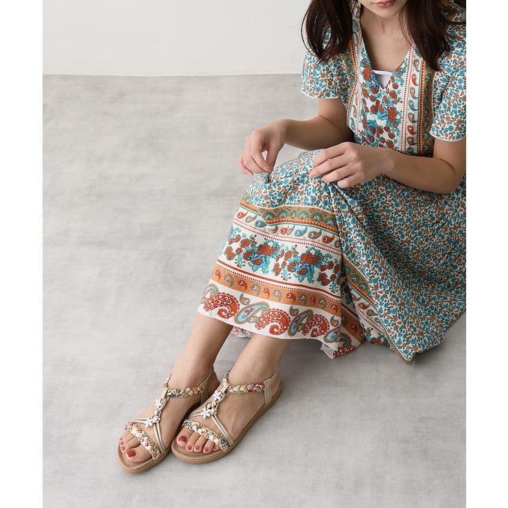 【25年春夏新作】フラワーモチーフ ビジュー リゾートサンダル | DEMETER | 詳細画像52 