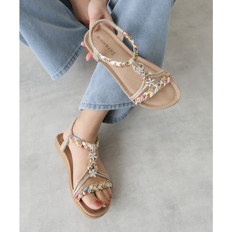 【25年春夏新作】フラワーモチーフ ビジュー リゾートサンダル | DEMETER | 詳細画像62 