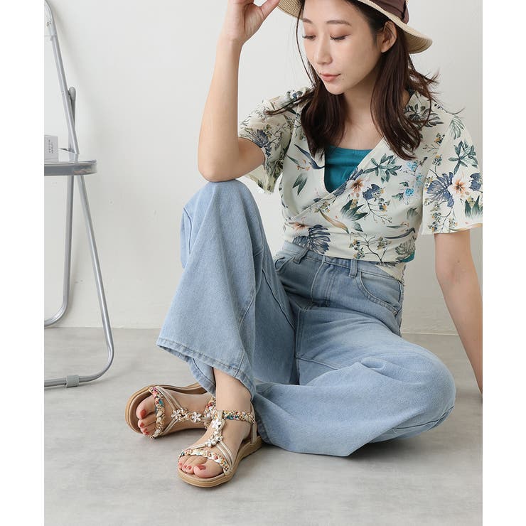 【25年春夏新作】フラワーモチーフ ビジュー リゾートサンダル | DEMETER | 詳細画像64 