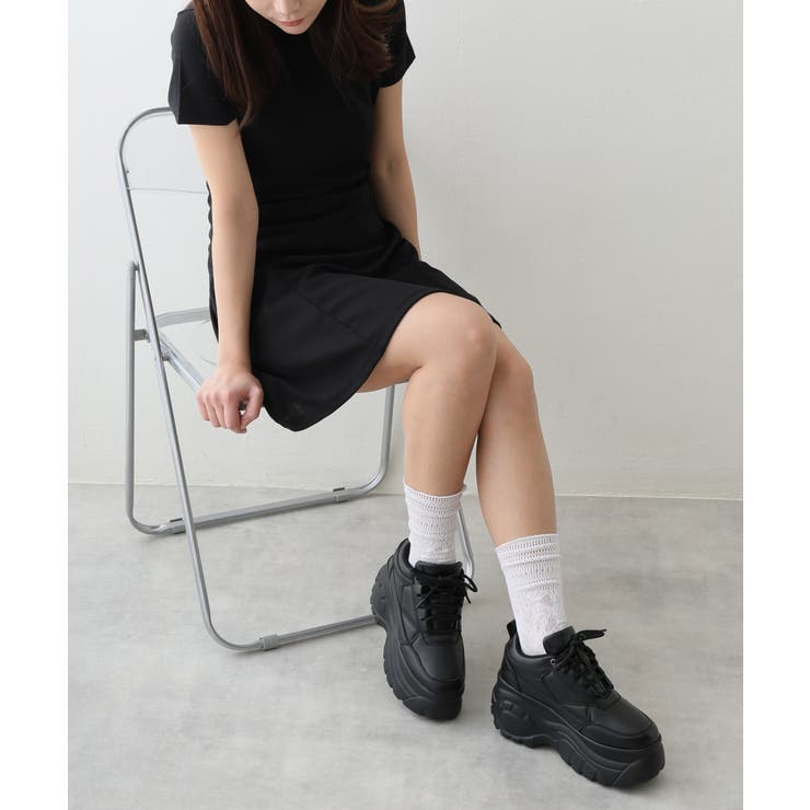 【25年春夏新作】軽量 厚底ソール レースアップ スニーカー | DEMETER | 詳細画像45 