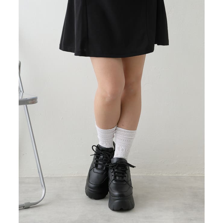 【25年春夏新作】軽量 厚底ソール レースアップ スニーカー | DEMETER | 詳細画像46 