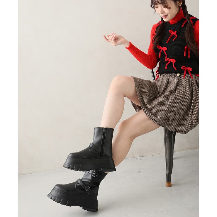 【25年秋冬新作】厚底 プラットフォーム デザインソール エンジニアブーツ | DEMETER | 詳細画像13 