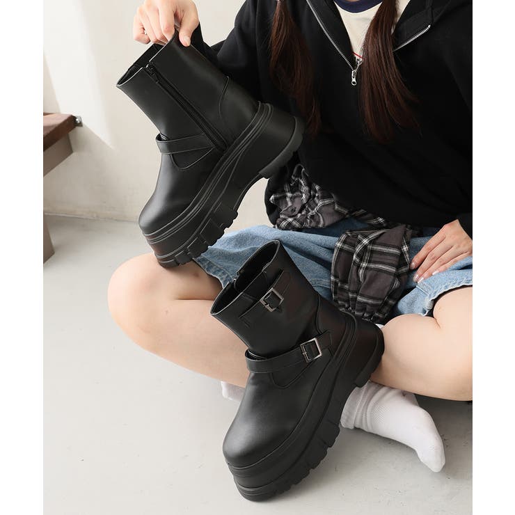 【25年秋冬新作】厚底 プラットフォーム デザインソール エンジニアブーツ | DEMETER | 詳細画像18 