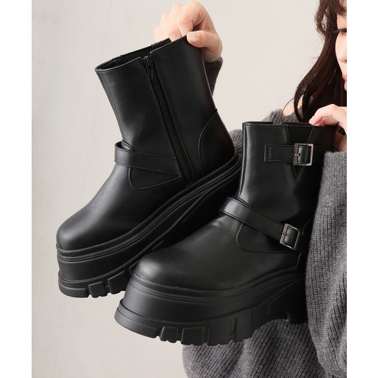 【25年秋冬新作】厚底 プラットフォーム デザインソール エンジニアブーツ | DEMETER | 詳細画像3 