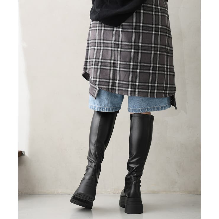 【25年秋冬新作】厚底 トリプルソール ストレッチ ロングブーツ | DEMETER | 詳細画像17 