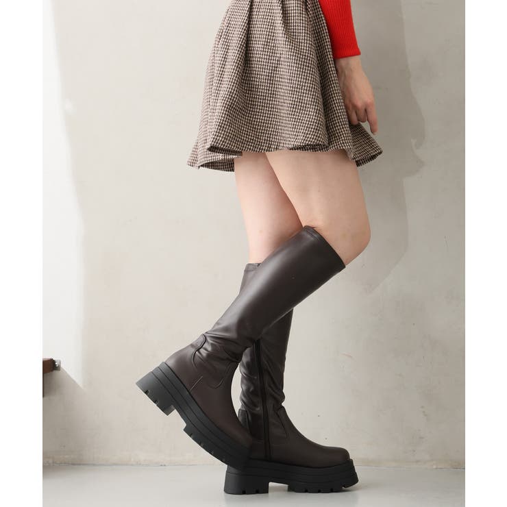 【25年秋冬新作】厚底 トリプルソール ストレッチ ロングブーツ | DEMETER | 詳細画像31 