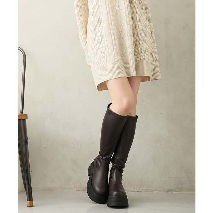 【25年秋冬新作】厚底 トリプルソール ストレッチ ロングブーツ | DEMETER | 詳細画像36 