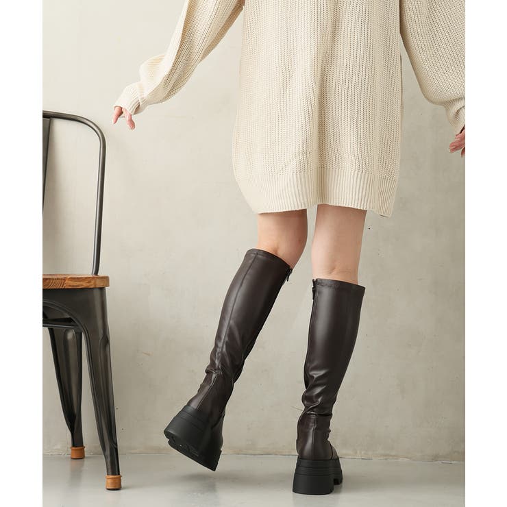 【25年秋冬新作】厚底 トリプルソール ストレッチ ロングブーツ | DEMETER | 詳細画像39 