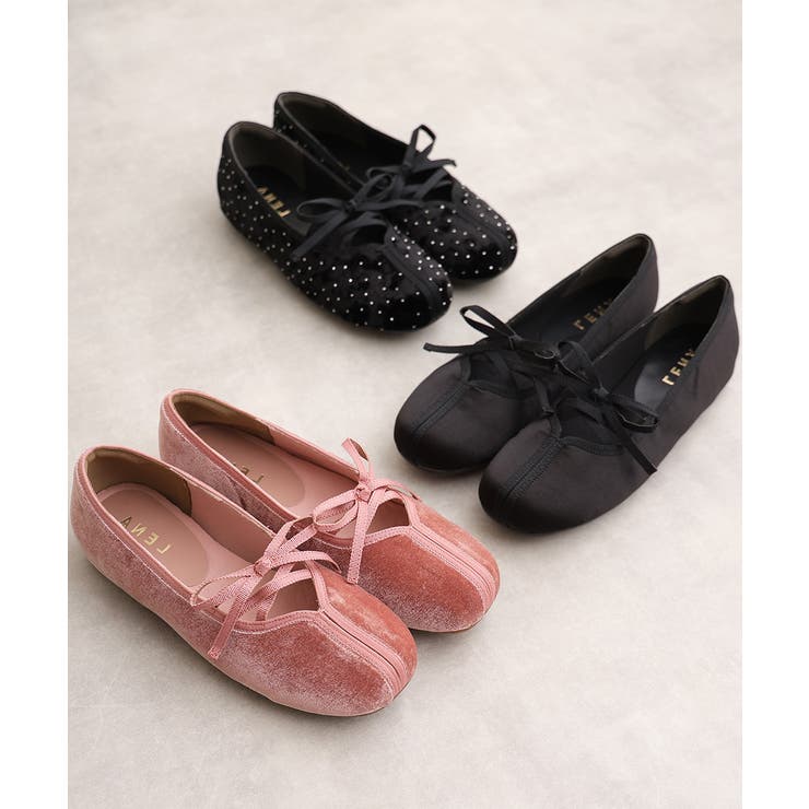 【25年秋冬新作】レースアップリボン フラット バレエパンプス | DEMETER | 詳細画像2 