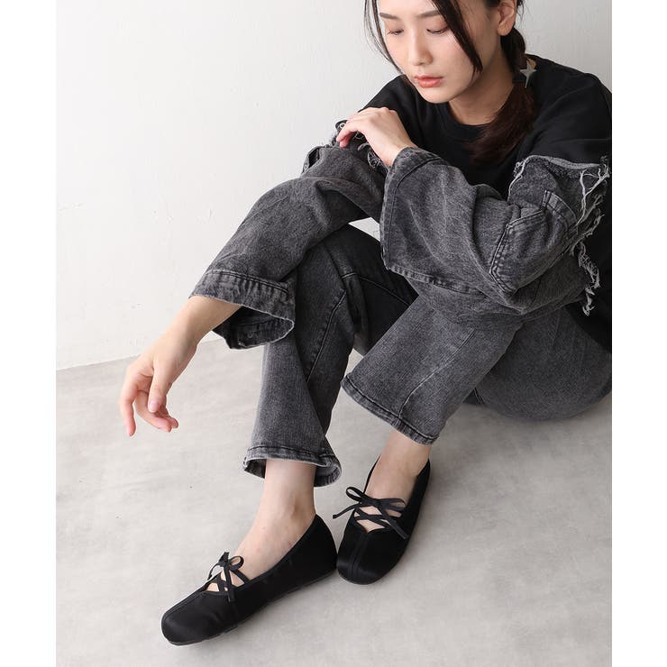 【25年秋冬新作】レースアップリボン フラット バレエパンプス | DEMETER | 詳細画像7 