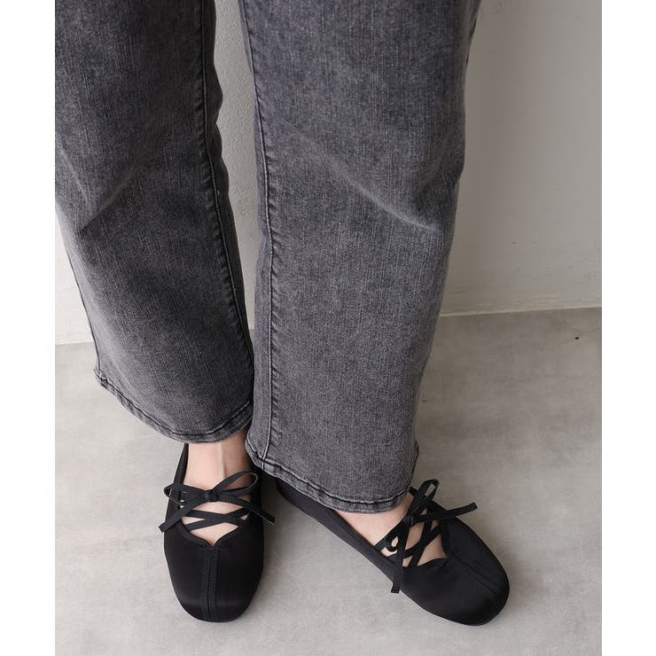 【25年秋冬新作】レースアップリボン フラット バレエパンプス | DEMETER | 詳細画像8 