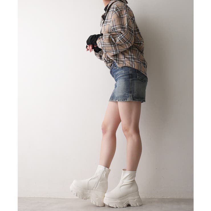 【25年秋冬新作】厚底 ボリュームソール ストレッチ ショートブーツ | DEMETER | 詳細画像24 