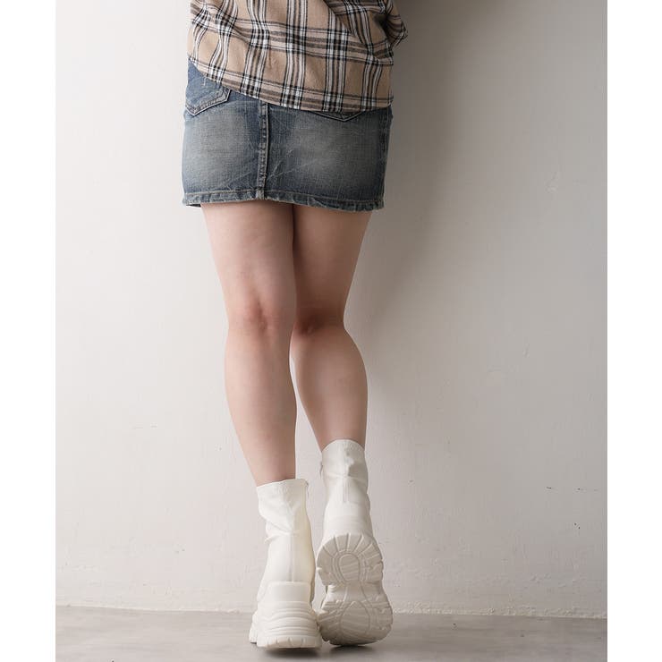 【26年秋冬再販】厚底 ボリュームソール ストレッチ ショートブーツ | DEMETER | 詳細画像73 
