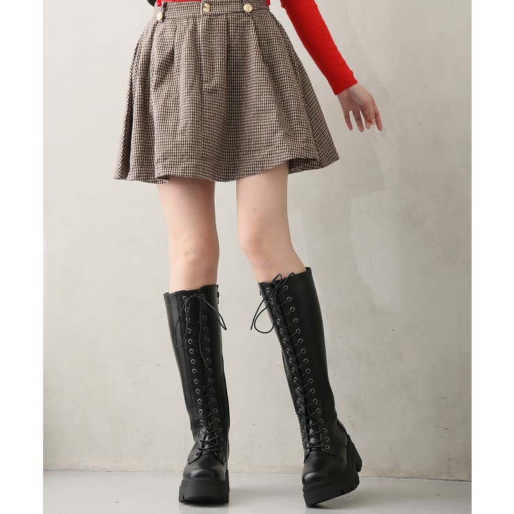 【25年秋冬新作】厚底 プラットフォーム レースアップ ロングブーツ | DEMETER | 詳細画像13 