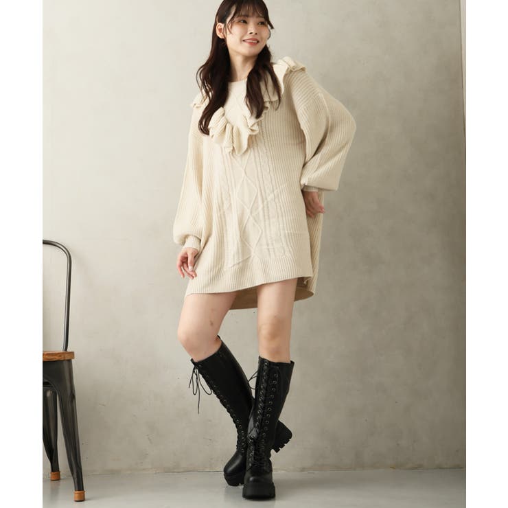 【25年秋冬新作】厚底 プラットフォーム レースアップ ロングブーツ | DEMETER | 詳細画像23 