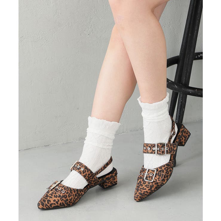 レオパード | 【26年春夏再販】ポインテッドトゥ バックルベルト ストラップパンプス | DEMETER