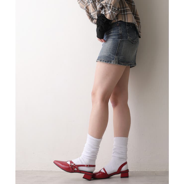 【25年秋冬新作】ポインテッドトゥ クロスデザイン ストラップパンプス | DEMETER | 詳細画像31 