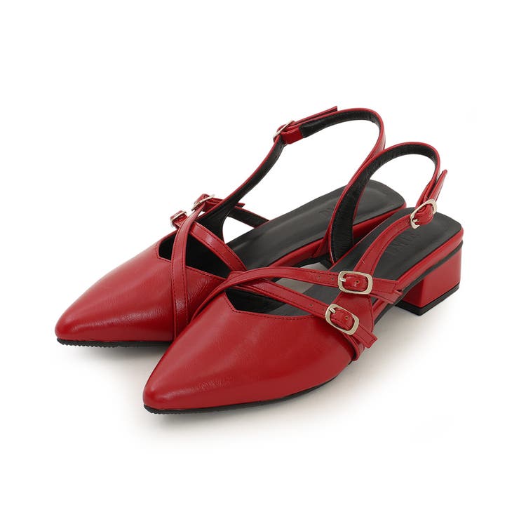 【25年秋冬新作】ポインテッドトゥ クロスデザイン ストラップパンプス | DEMETER | 詳細画像41 