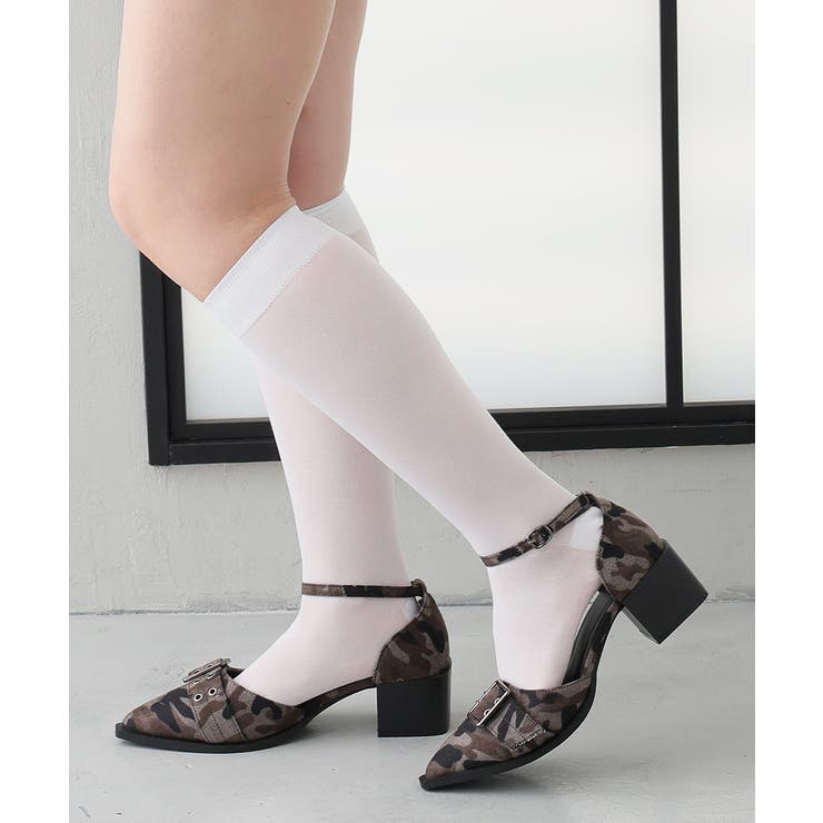 カモフラージュ | 【26年春夏新作】ポインテッドトゥ アンクルストラップ セパレートパンプス | DEMETER