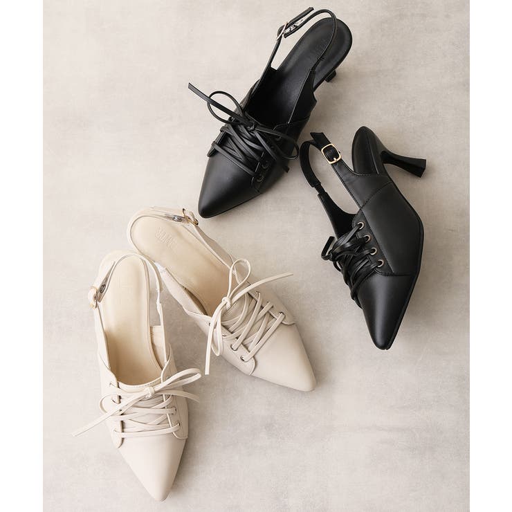 【26年春夏新作】ポインテッドトゥ レースアップ バックストラップ パンプス | DEMETER | 詳細画像3 