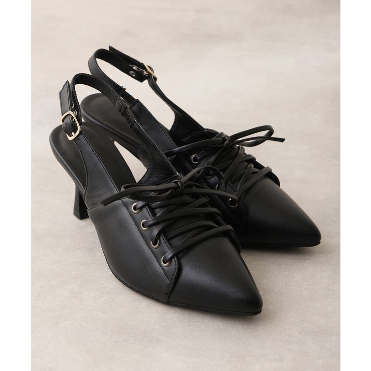 【26年春夏新作】ポインテッドトゥ レースアップ バックストラップ パンプス | DEMETER | 詳細画像4 