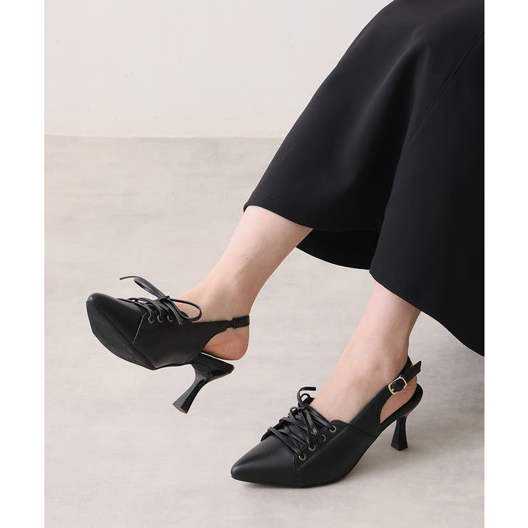 【26年春夏新作】ポインテッドトゥ レースアップ バックストラップ パンプス | DEMETER | 詳細画像5 