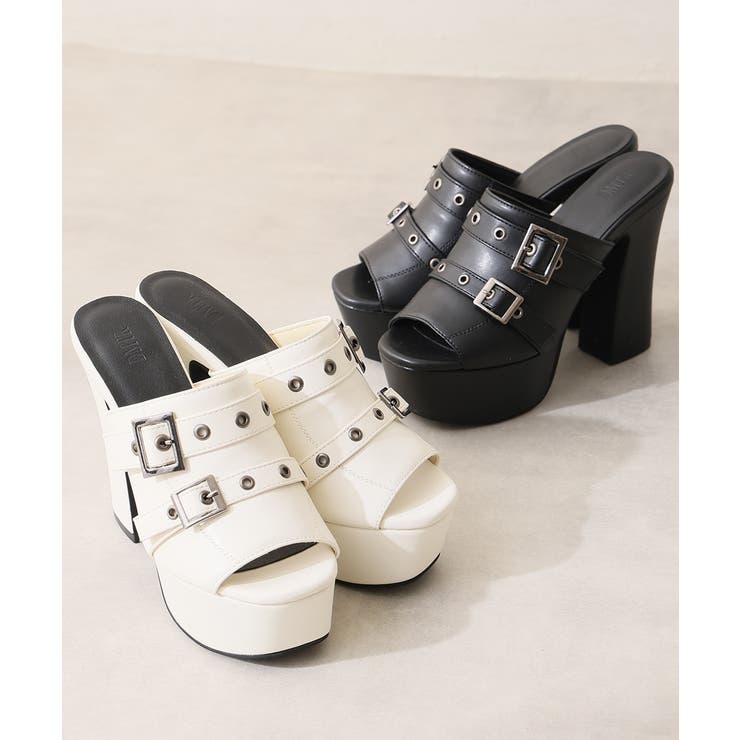【26年春夏新作】厚底太ヒール オープントゥ バックルダブルベルト | DEMETER | 詳細画像2 