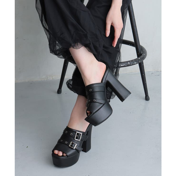 【26年春夏新作】厚底太ヒール オープントゥ バックルダブルベルト | DEMETER | 詳細画像34 