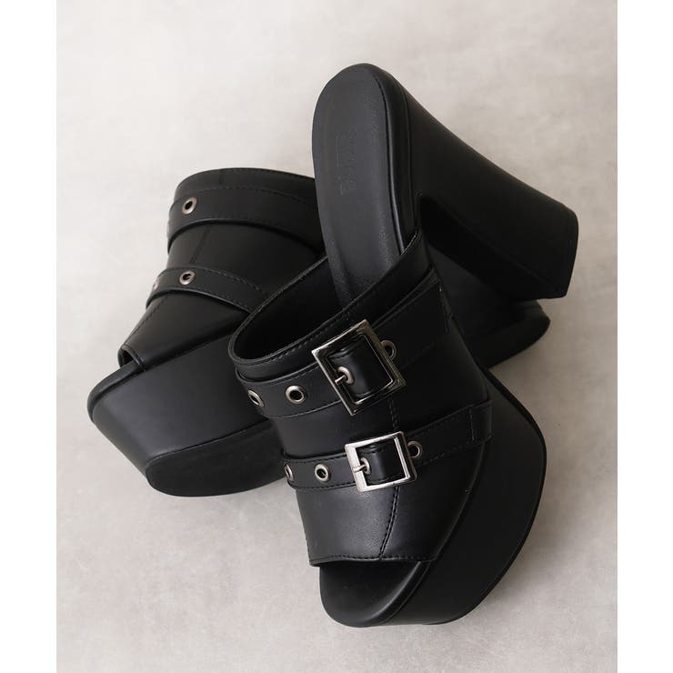 【26年春夏新作】厚底太ヒール オープントゥ バックルダブルベルト | DEMETER | 詳細画像4 
