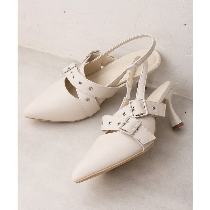 【26年春夏新作】ポインテッドトゥ クロスベルト バックストラップ パンプス | DEMETER | 詳細画像18 