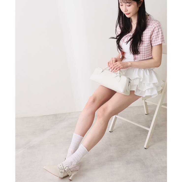 【26年春夏新作】ポインテッドトゥ クロスベルト バックストラップ パンプス | DEMETER | 詳細画像20 