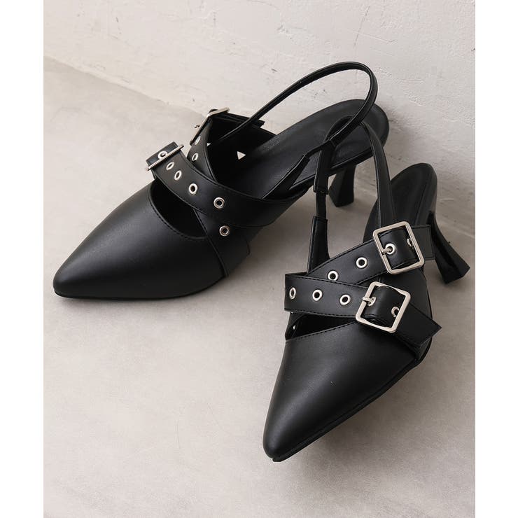 【26年春夏新作】ポインテッドトゥ クロスベルト バックストラップ パンプス | DEMETER | 詳細画像4 