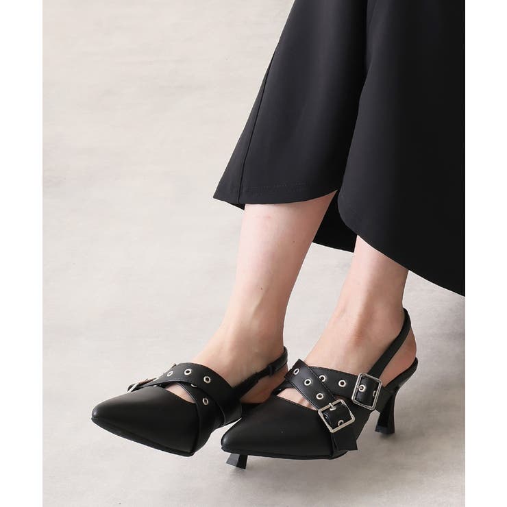 【26年春夏新作】ポインテッドトゥ クロスベルト バックストラップ パンプス | DEMETER | 詳細画像5 