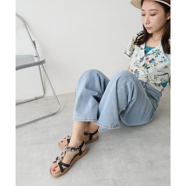 【25年春夏新作】エスニック調 ゴールドパーツ リゾートサンダル | DEMETER | 詳細画像14 