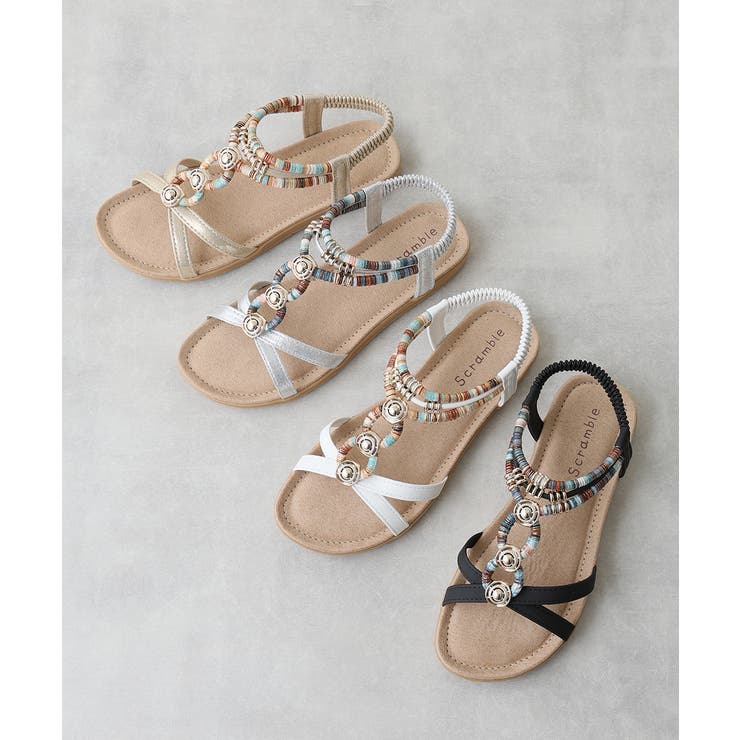 【25年春夏新作】エスニック調 ゴールドパーツ リゾートサンダル | DEMETER | 詳細画像2 