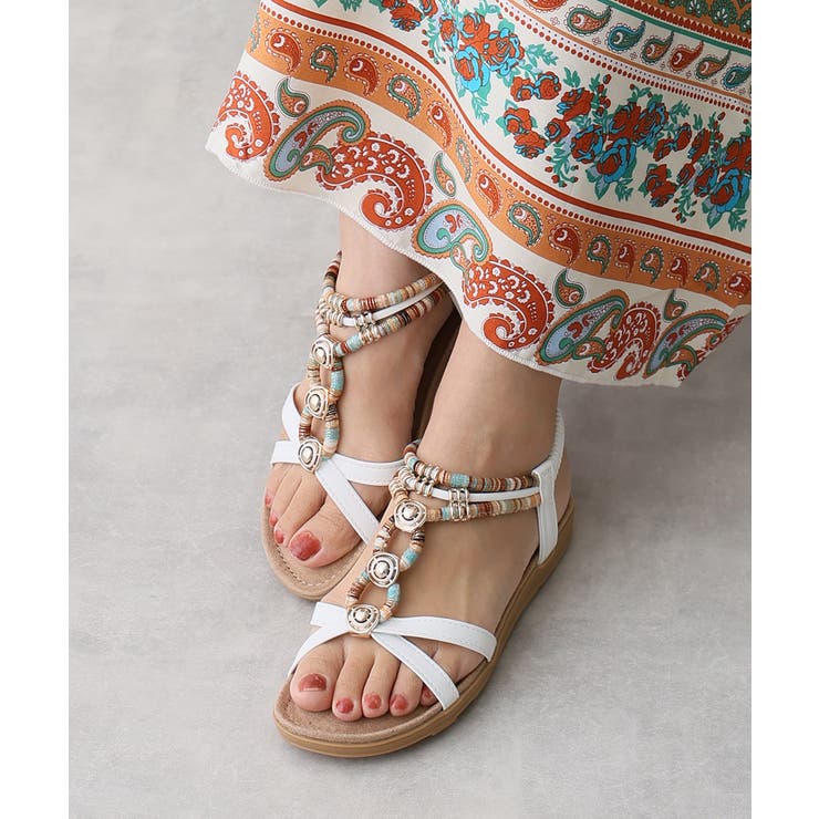 【25年春夏新作】エスニック調 ゴールドパーツ リゾートサンダル | DEMETER | 詳細画像20 