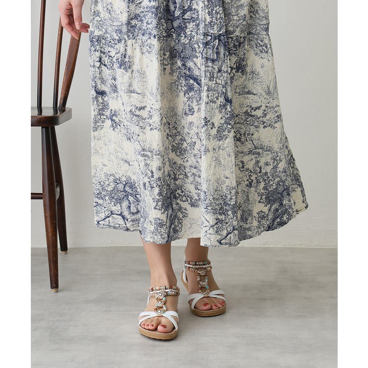 【25年春夏新作】エスニック調 ゴールドパーツ リゾートサンダル | DEMETER | 詳細画像30 