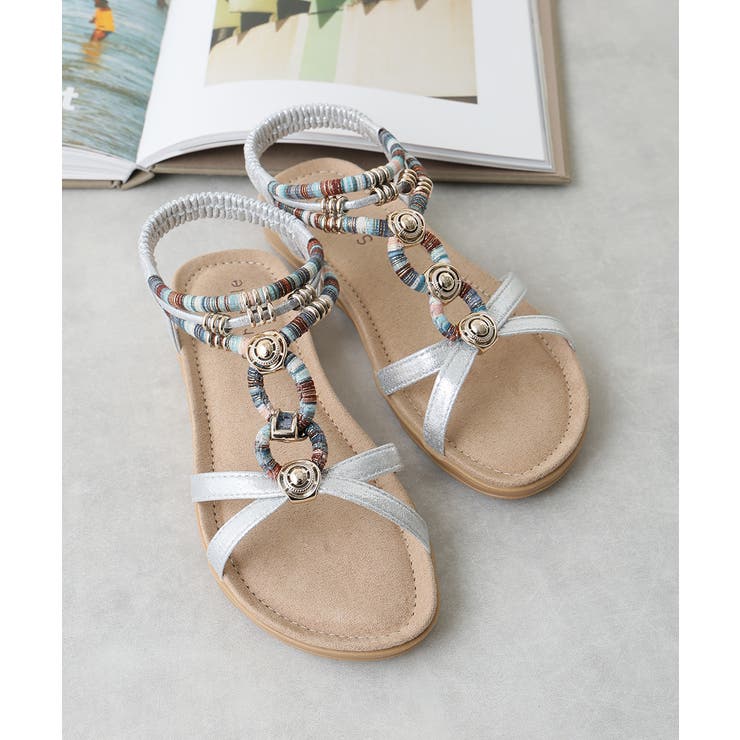 【25年春夏新作】エスニック調 ゴールドパーツ リゾートサンダル | DEMETER | 詳細画像37 