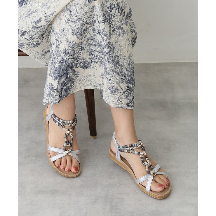 【25年春夏新作】エスニック調 ゴールドパーツ リゾートサンダル | DEMETER | 詳細画像46 