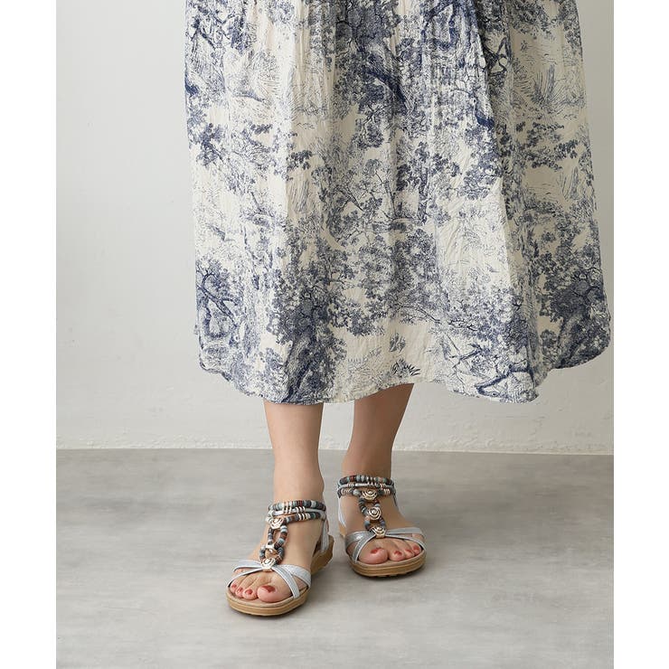 【25年春夏新作】エスニック調 ゴールドパーツ リゾートサンダル | DEMETER | 詳細画像48 